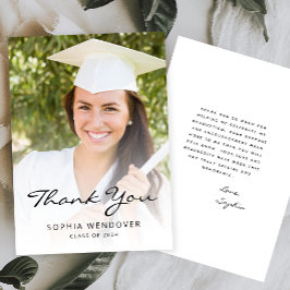 Cartão De Agradecimento 2025 Foto Clássica Branca Preta Moderna