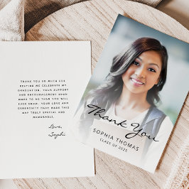 Cartão De Agradecimento 2025 Foto Clássica Branca Preta Moderna