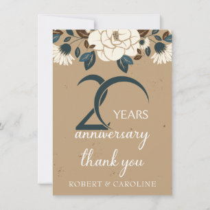 Cartão De Agradecimento 20o Obrigado do aniversário de casamento você