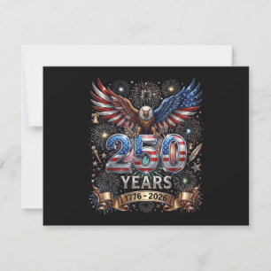 Cartão De Agradecimento 250 Anos 1776 2026 4 de Julho Águia 250º Aniversár