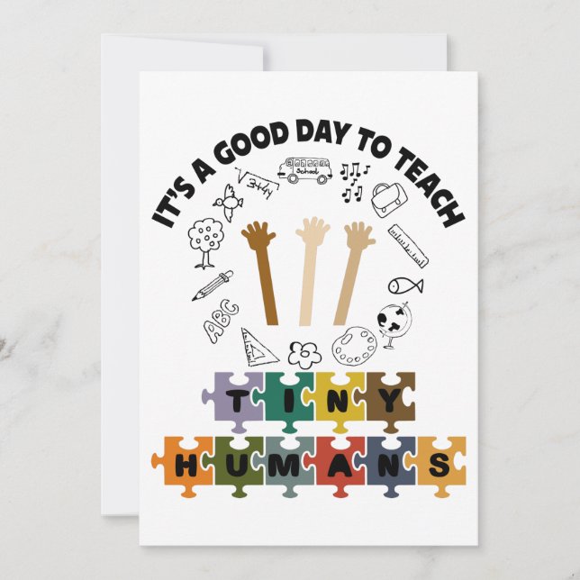 Cartão De Agradecimento 2/4, é um bom dia ensinar seres humanos, professor (Frente)