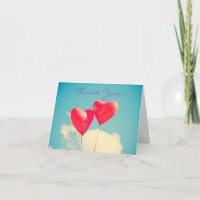 2 Bright Red Heart Shapons Obrigado