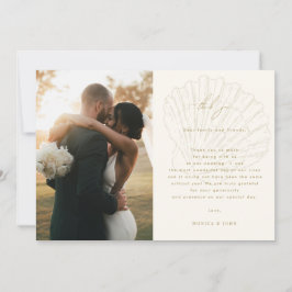 Cartão De Agradecimento 2 Código QR da Galeria de Fotos Casamento Marfim e