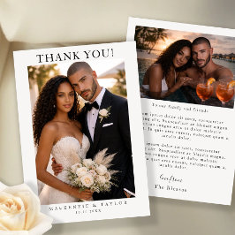 Cartão De Agradecimento 2 Fotografias Casamento Personalizado Com Mensagem