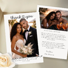 Cartão De Agradecimento 2 Fotografias Casamento Personalizado Com Mensagem