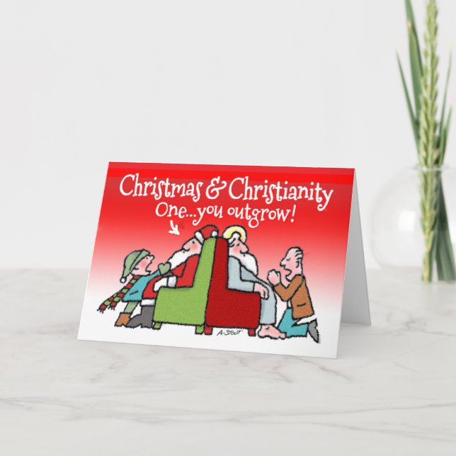 Cartão De Agradecimento 2 SANTAS: Um que superamos! - (Frente)