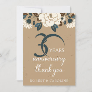 Cartão De Agradecimento 30o Obrigado do aniversário de casamento você