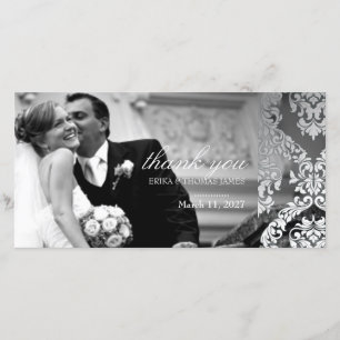 Cartão De Agradecimento 311 Alonnah Damask Silver