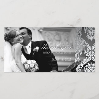 Cartão De Agradecimento 311 Alonnah Damask Silver