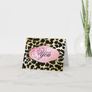 Cartão De Agradecimento 311 Bodacious Boutique Golden Leopard Thank You
