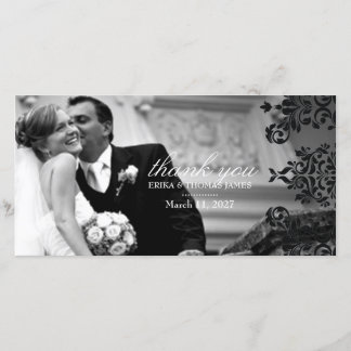 Cartão De Agradecimento 311-Dashing Damask | Foto de Black Obrigado