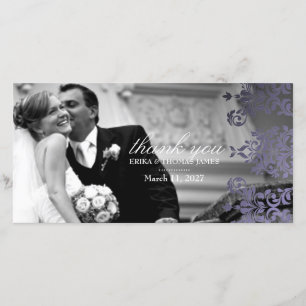 Cartão De Agradecimento 311 Dashing Damask Hydrangea Purple Obrigado