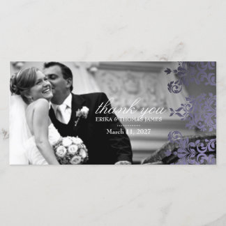 Cartão De Agradecimento 311 Dashing Damask Hydrangea Purple Obrigado