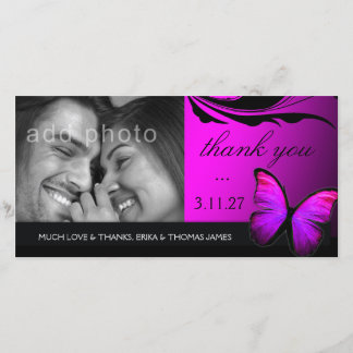 Cartão De Agradecimento 311 Lustrous Butterfly PUrple Muito Obrigado