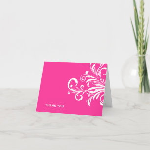 Cartão De Agradecimento 311-Swanky Swirls Hot Pink Thank you
