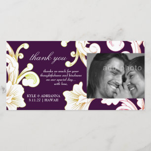 Cartão De Agradecimento 311-Vivid Foliage Flare EggPlant Obrigado