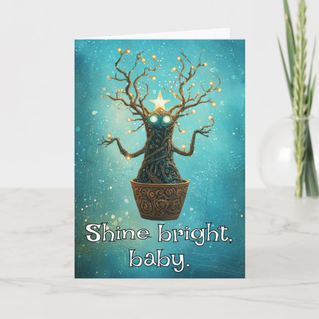 Cartão De Agradecimento *~* 39 Whimsical Glow Funny Magical Christmas AP97 (Frente)