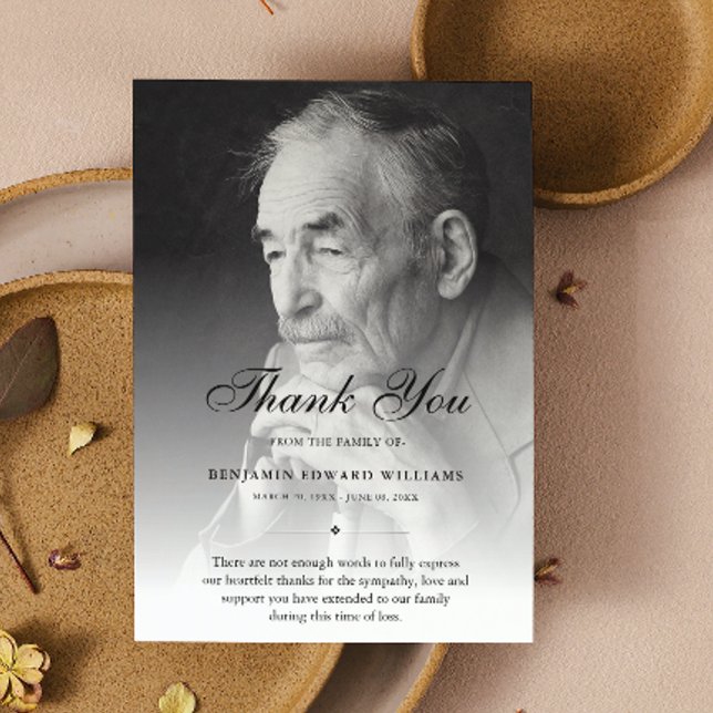 Cartão De Agradecimento 3,5"x5" Obrigado Simpatia de Foto Funeral Personal (Criador carregado)