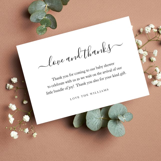 Cartão De Agradecimento 3,5" x 5" Obrigado Presente do Chá de fraldas Pers (Criador carregado)