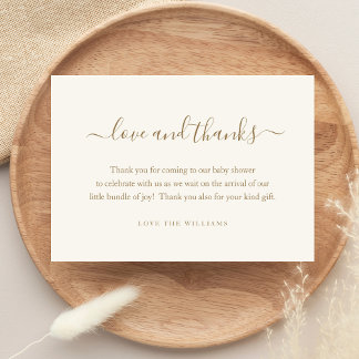 Cartão De Agradecimento 3,5" x 5" Obrigado Presente do Chá de fraldas Pers