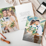 Cartão De Agradecimento 3 Foto Moderna Caligrafia Chic Dobrada<br><div class="desc">Obrigado de casamento simples e moderno,  você dobrou o cartão com fotos. Perfeito para casamentos,  aniversários,  graduações e outros eventos. Para uma personalização mais avançada deste design,  clique no BOTÃO FERRAMENTA DESIGN AZUL.</div>