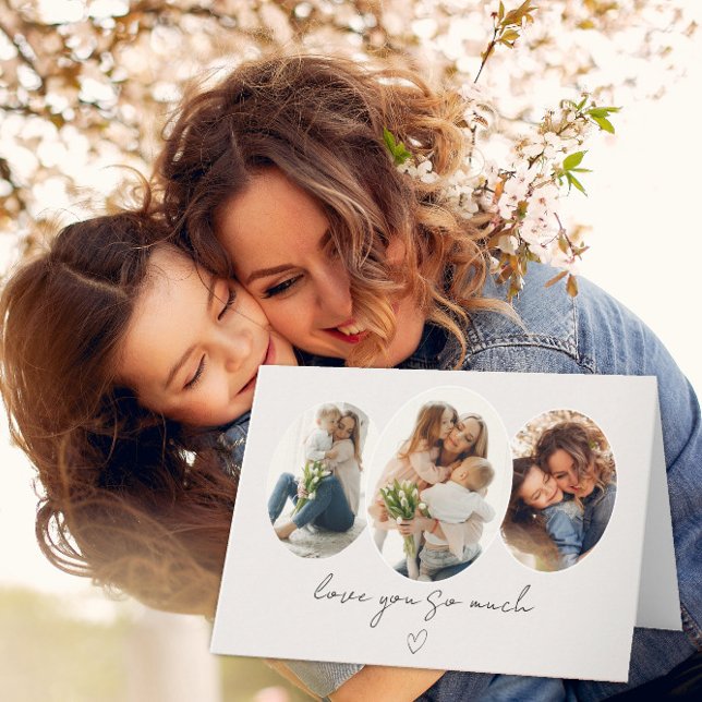 Cartão De Agradecimento 3 Photo Collage Card – Love You So Much (Criador carregado)