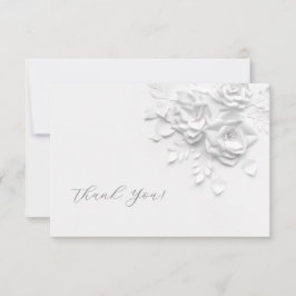 Cartão De Agradecimento 3D Flowers Paper Cut Roses Thank You Card