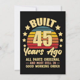 Cartão De Agradecimento 45 Years Ago All Parts Original 45th Birthday