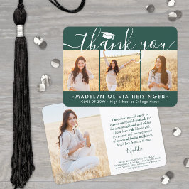 Cartão De Agradecimento 4 Foto Novo Endereço Moderno Graduação Verde Branc