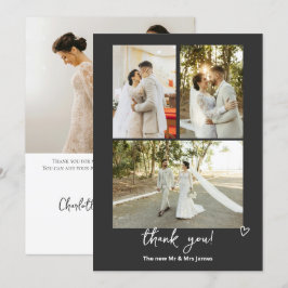Cartão De Agradecimento 4 Fotografias Personalizadas Casamento