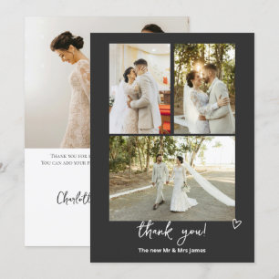 Cartão De Agradecimento 4 Fotografias Personalizadas Casamento
