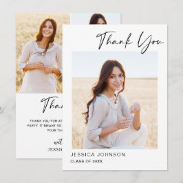 Cartão De Agradecimento 4 PHOTO Modern Simple Minimalist Graduação