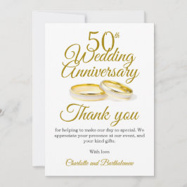 Cartão De Agradecimento 50ª Festa de Aniversário de Casamento