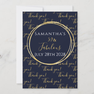 Cartão De Agradecimento 50º Aniversário 50 e Fabuloso Marinho Obrigado