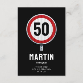 Cartão De Agradecimento 50º Aniversário - QUALQUER IDADE