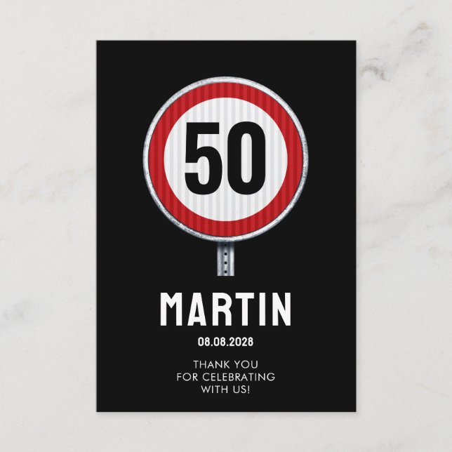 Cartão De Agradecimento 50º Aniversário - QUALQUER IDADE (Frente)