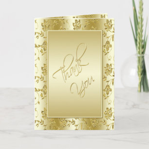 Cartão De Agradecimento 50th Anniversary Gold Glitter Thank You Card