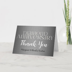 Cartão De Agradecimento 60º Diamond Wedding Annivesary Personalizado