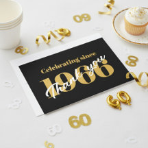 60th Birthday 1966 Retro Black And Gold
