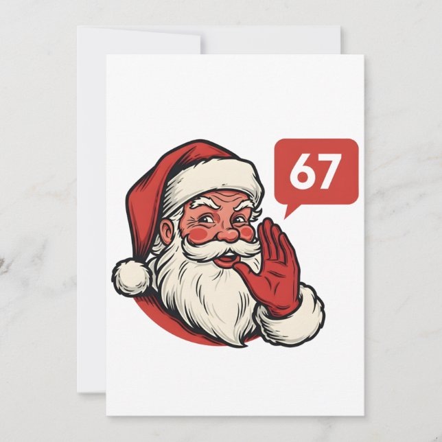 Cartão De Agradecimento 67 Natal Alegre Seis Sete Brainrot Papai Noel (Frente)