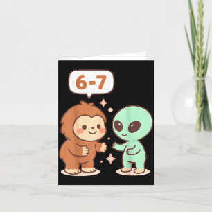 Cartão De Agradecimento 67 Six Seven Meme Engraçado Bigfoot Alien Sasquatc