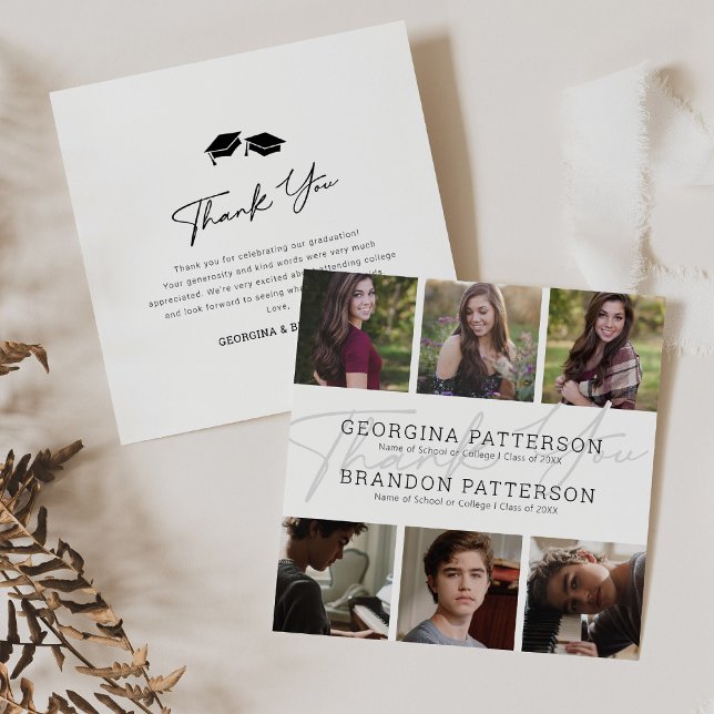 Cartão De Agradecimento 6 Graduação em conjunto de fotos (Criador carregado)