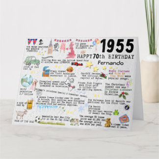 Cartão De Agradecimento 70 Birthday Milestone Birthday Card 1955 fatos