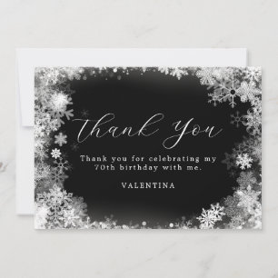 Cartão De Agradecimento 70 Birthday Winter Wonderland Snowflake