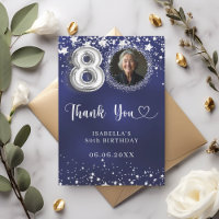 80 aniversário marinho azul estrela prateada