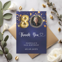 80 aniversário marinho estrelas douradas azuis