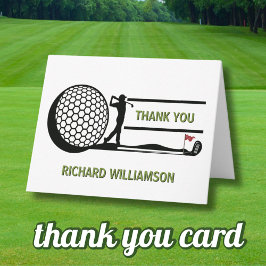 CARTÃO DE AGRADECIMENTO 80 (QUALQUER ANO) FESTA DE ANIVERSÁRIO GOLFER