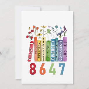 Cartão De Agradecimento 8647 Sutil Anti-Trump Anti MAGA 86 47 LGBT Floral