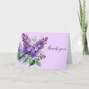 Cartão De Agradecimento 90 Birthday Roxo Flores Lilac Obrigado