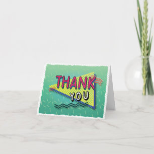 Cartão De Agradecimento 90's PARTY Theme Pattern Thank You Card